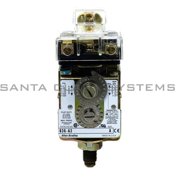 Allen Bradley 836-A3 Switch,Pressure, 600V AC Max 5 amp Max Product Image