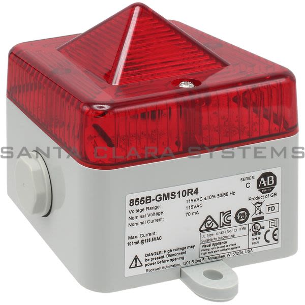 Allen Bradley 855B-GMS10R4 Visual Strobe Beacon Product Image