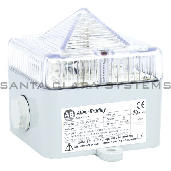 Allen Bradley 855B-GMS10R7 Visual Strobe Beacon Product Image
