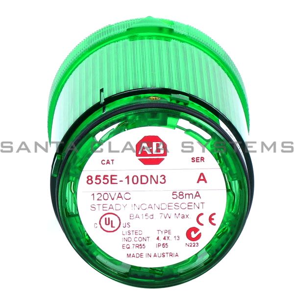Allen Bradley 855E-10DN3 Steady Incandescent | Green Product Image