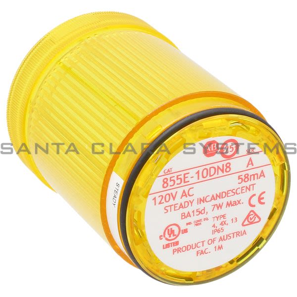 Allen Bradley 855E-10DN8 Control Tower Stack Light | Yellow Steady Product Image
