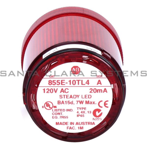 Allen Bradley 855E-10TL4 Steady Stacklight | LED Red Product Image