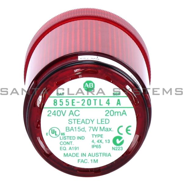 Allen Bradley 855E-20TL4 Stack Light Red Steady LED Product Image