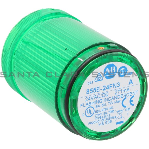 Allen Bradley 855E-24FN3 Green Flashing Stack Light Product Image