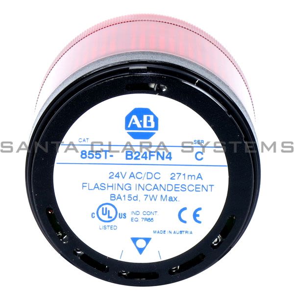 Allen Bradley 855T-B24FN4 Stack Light Flashing Red Product Image