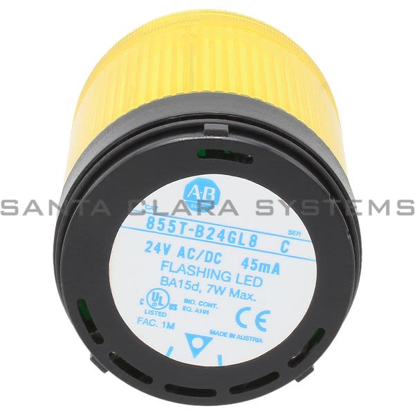 Allen Bradley 855T-B24GL8 Control Tower Stack Light | Yellow Flashing LED Product Image