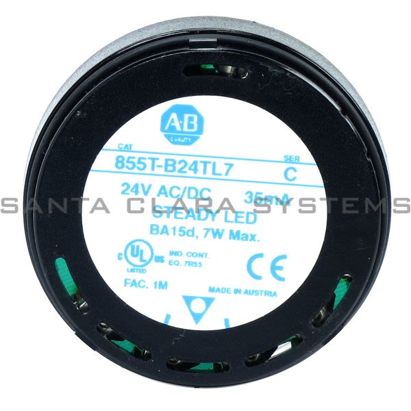 Allen Bradley 855T-B24TL7 Control Tower Stack Light Clear Product Image