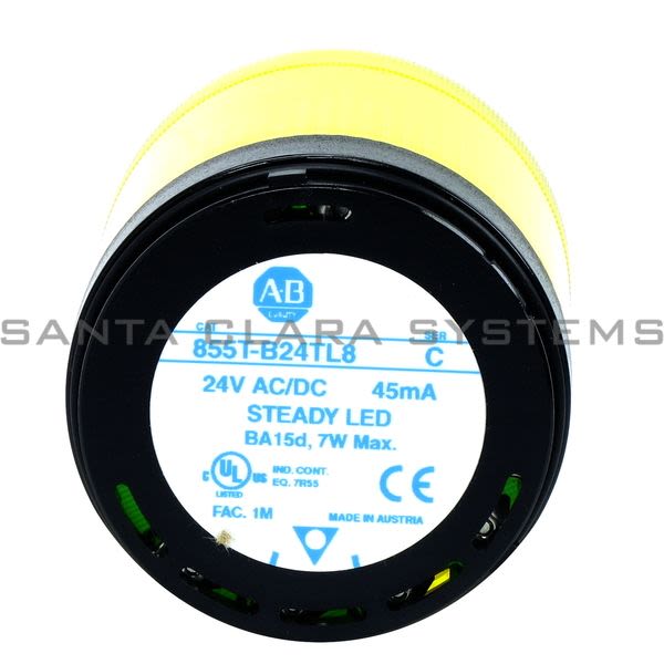 Allen Bradley 855T-B24TL8 Control Tower Stack Light Yellow Product Image