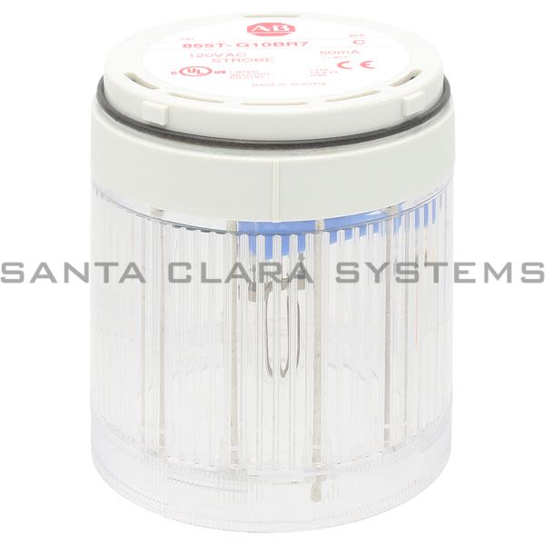 Allen Bradley 855T-G10BR7 Control Tower Stack Light | Strobe Clear Product Image