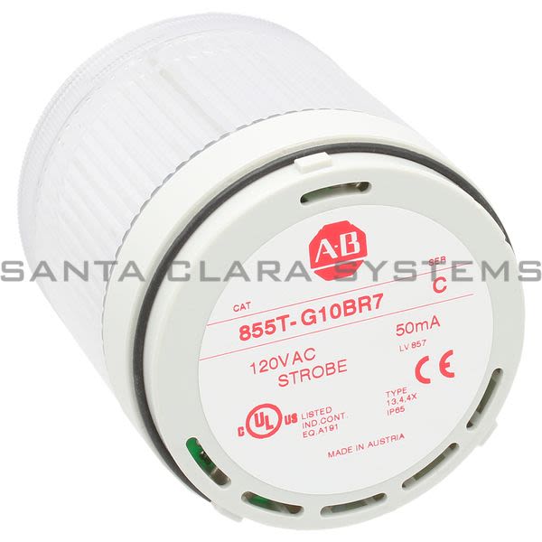 Allen Bradley 855T-G10BR7 Control Tower Stack Light | Strobe Clear Product Image