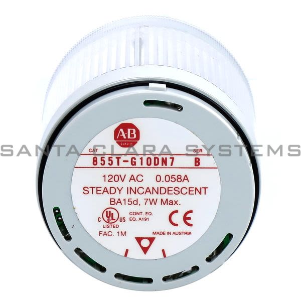 Allen Bradley 855T-G10DN7 Steady Clear Transparent 120V Type 13,4,4X IP65 Product Image