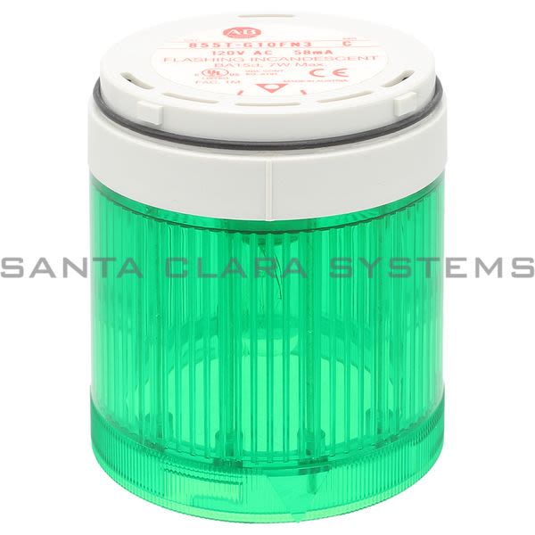 Allen Bradley 855T-G10FN3 Control Tower Stack Light | Flashing Green Product Image