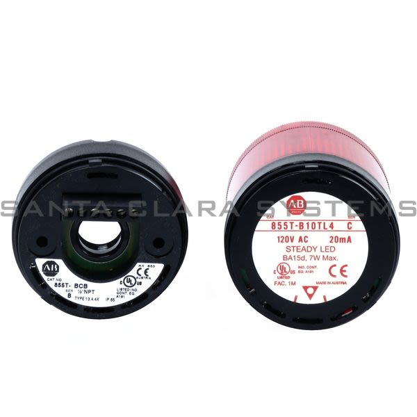 Allen Bradley 855TC-B10Y4 Control Tower Stack Light | Red Steady LED Pre-Assembled Product Image