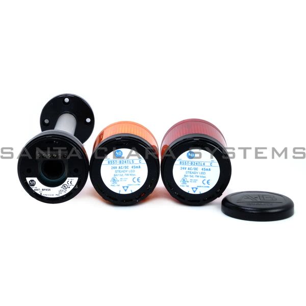 Allen Bradley 855TE-B24Y5Y4 Tower Light Stack Assembly Amber / Red 24V DC Product Image
