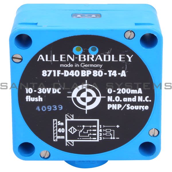 Allen Bradley 871F-D40BP80-T4 Proximity Switch | 871F-D40BP80-T4-A Product Image