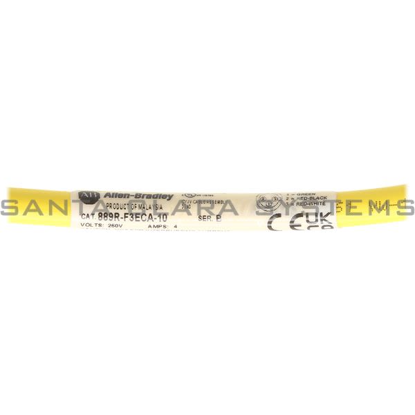 Allen Bradley 889R-F3ECA-10 QD Cordset 3 Pin AC Micro Straight 10 Meter Product Image