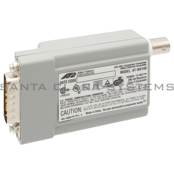 Allied Telesis AT-MX10S Transceiver Micro 12VDC 300ma | AT-MX10S-05 | Allied Telesyn Product Image