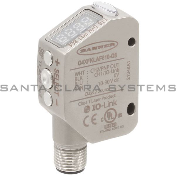 Banner Q4XFKLAF610-Q8-801424 Laser Adjustable Field Sensor | Q4X Series Product Image