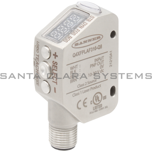 Banner Q4XFPLAF310-Q8-97539 Laser Adjustable Field Sensor | Q4X Series Product Image