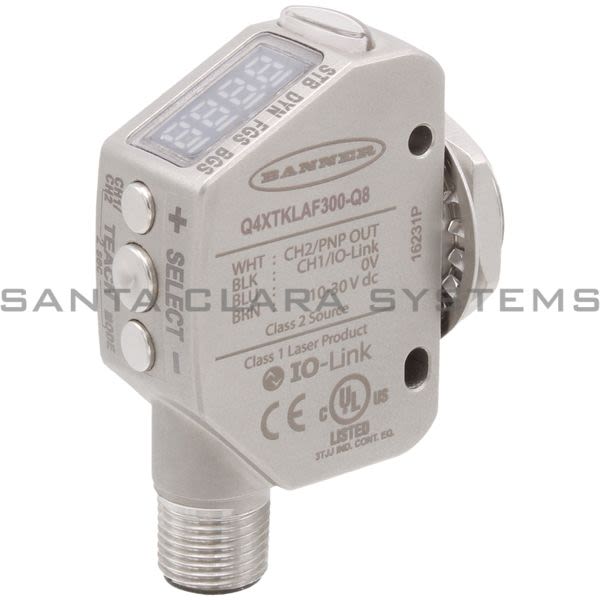 Banner Q4XTKLAF300-Q8-95301 Laser Adjustable Field Sensor | Q4X Series Product Image