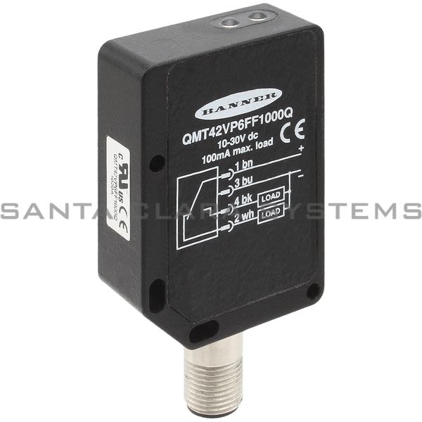 Banner QMT42VP6FF1000Q-49234 Photoelectric 10-30VDC SPDT PNP W/QD Product Image