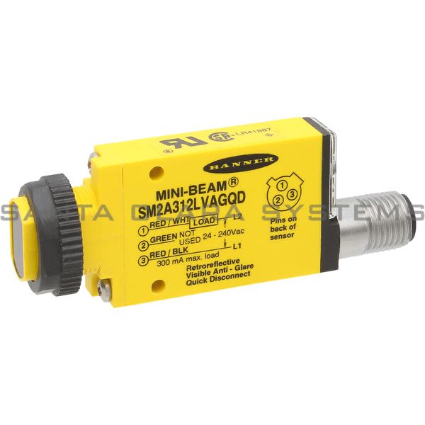 Banner SM2A312LVAGQD-26865 Retroreflective Sensor | MINI-BEAM Product Image