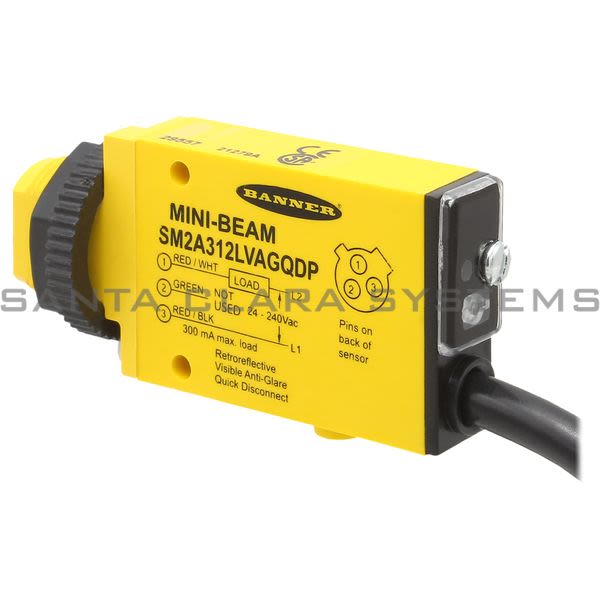 Banner SM2A312LVAGQDP-29557 Retroreflective Sensor | MINI-BEAM Product Image