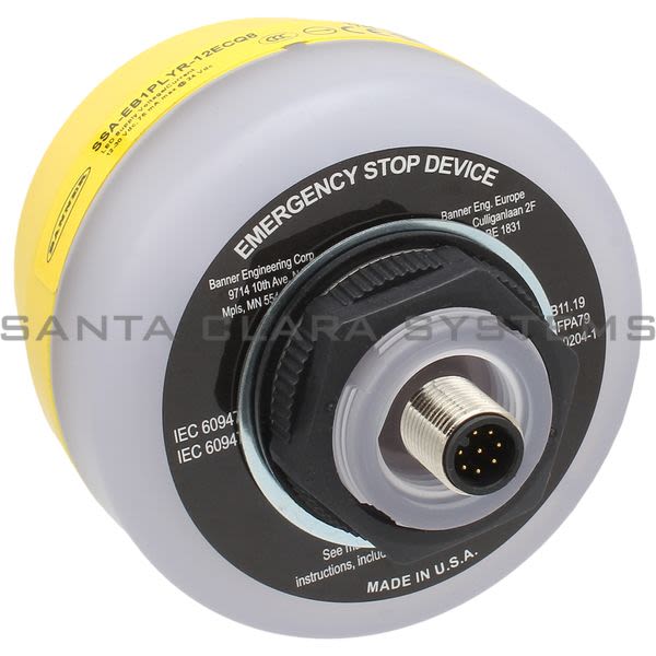 Banner SSA-EB1PLYR-12ECQ8-25304 Emergency Stop Push Button Product Image