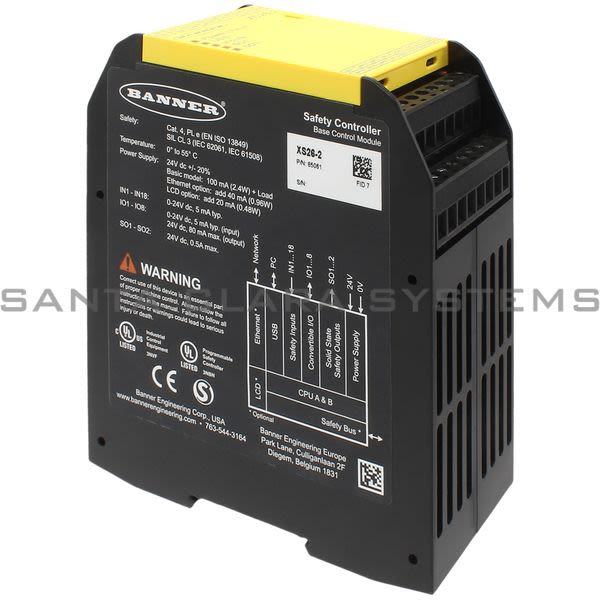 Banner XS26-2-85061 Safety Controller | XS26 Series Product Image