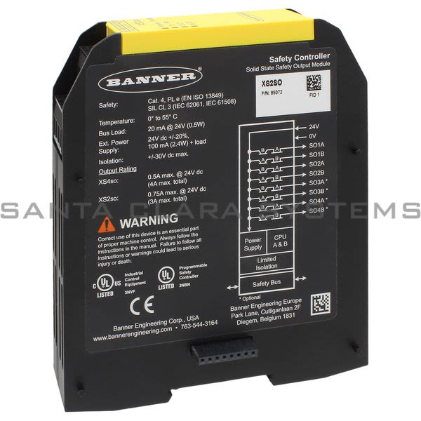 Banner XS2SO-85072 Safety Controller Expansion Module Product Image