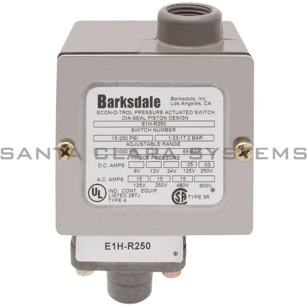 Barksdale E1H-R250 Pressure Switch Product Image