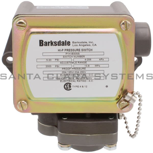 Barksdale P1H-B30SS High Pressure Switch Product Image