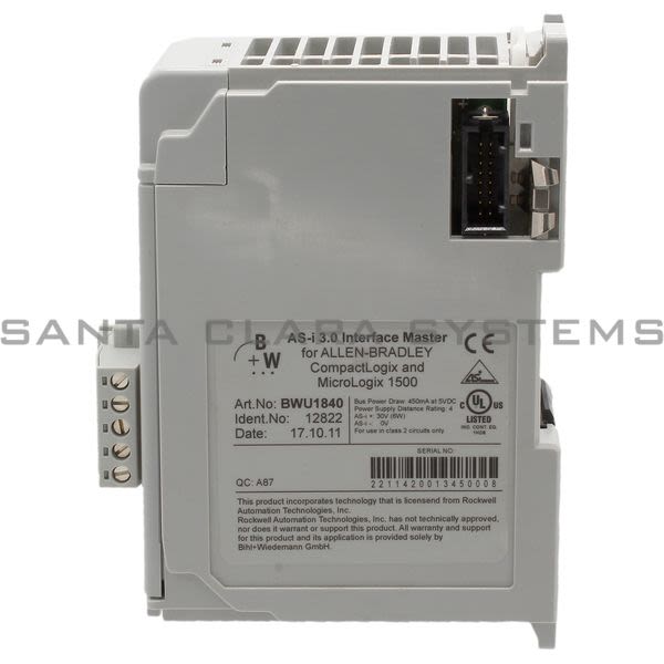 Bihl Wiedemann BWU1840 AS-I 3.0 Interface Master Module for Allen-Bradley CompactLogix Product Image