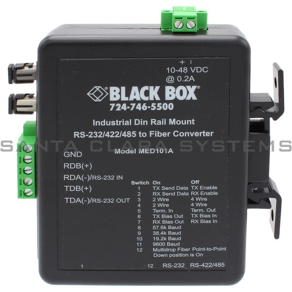 Black Box MED100A RS-232/RS-485 to Fiber Driver Product Image