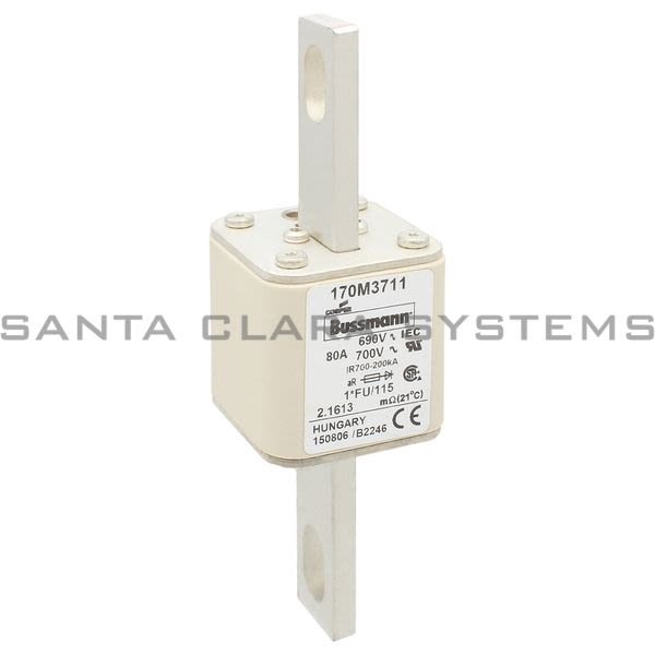 Bussmann 170M3711 80A 700V AC DC Fuse Square Bolt-Mount Product Image