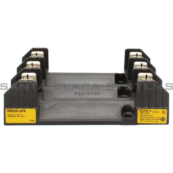 Bussmann R60030-3PR Fuse Block 600V-30A 3 Pole Product Image