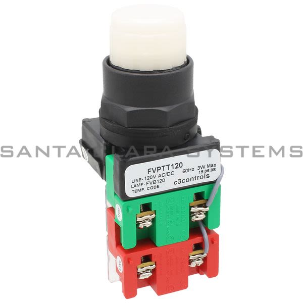 C3 Controls FVPTT120-IPBCWE  Pushbutton | White Product Image