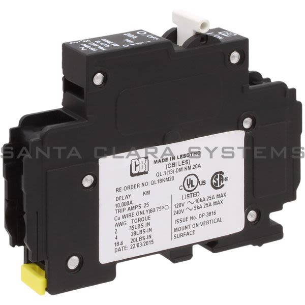 Circuit Breaker Industries QL-1-13-DM-KM-20A Circuit Breaker | QL18KM20 Product Image