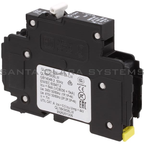 Circuit Breaker Industries QL-1-13-DM-KM-6A-LW Circuit Breaker | QL18KM06LW Product Image