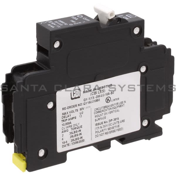 Circuit Breaker Industries QY-1-13-DM-U2-10A-B0 Circuit Breaker | QY18U210B0 Product Image