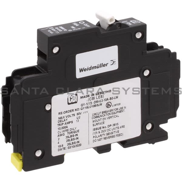 Circuit Breaker Industries QY-1-13-DM-U2-10A-B0-LW Circuit Breaker | QY18U210B0LW Product Image