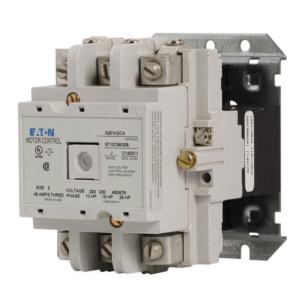 Cutler-Hammer A201K2CA Contactor | Size-2 45-AMP 3-Pole Open Type | Eaton Product Image