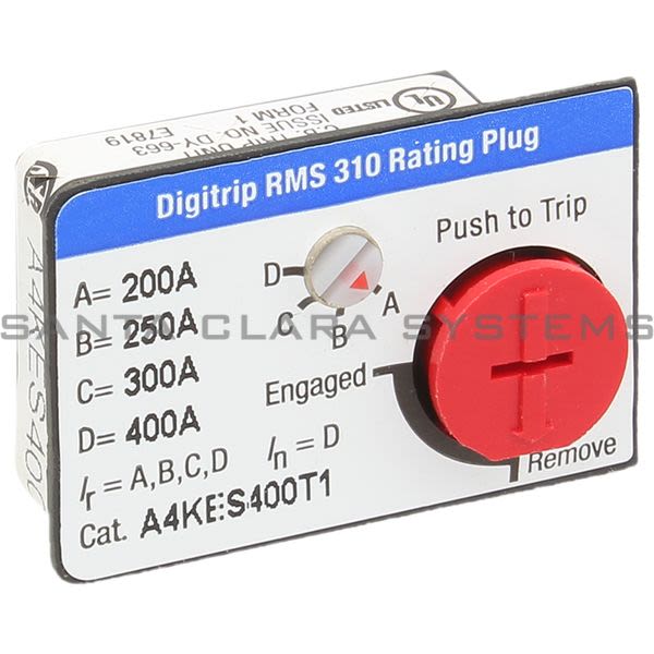 Cutler-Hammer A4KES400T1 Rating Plug Product Image