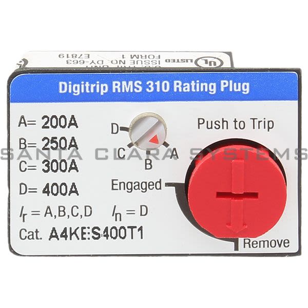 Cutler-Hammer A4KES400T1 Rating Plug Product Image