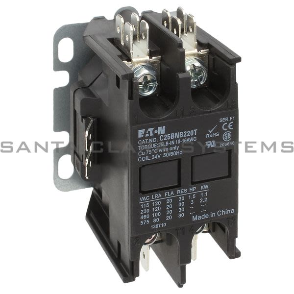 Cutler-Hammer C25BNB220T Contactor 20-AMPS 2-Pole | Eaton Product Image