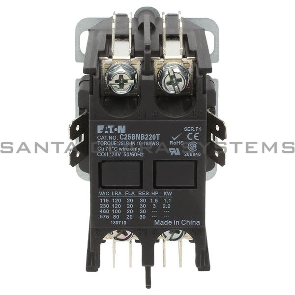 Cutler-Hammer C25BNB220T Contactor 20-AMPS 2-Pole | Eaton Product Image