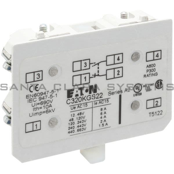 Cutler-Hammer C320KGS22 Auxiliary Contact Product Image