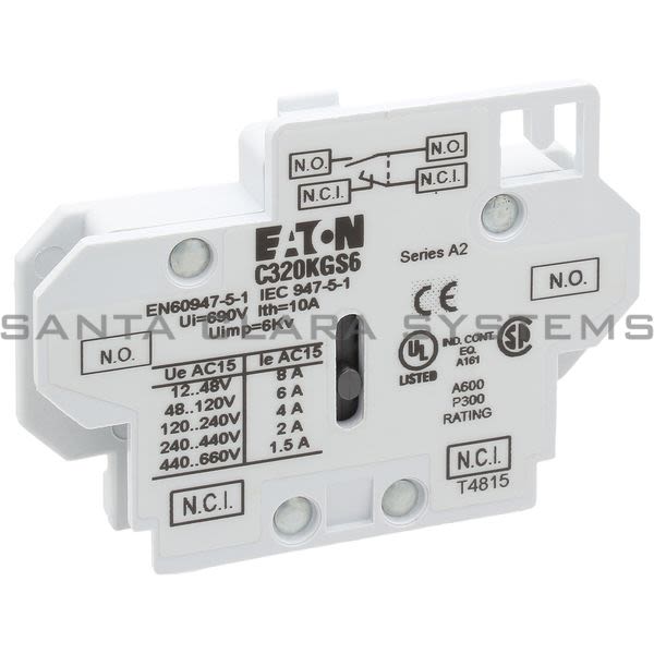 Cutler-Hammer C320KGS6 Auxiliary Contact Product Image