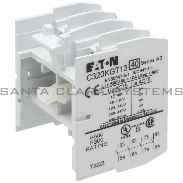 Cutler-Hammer C320KGT13 Auxiliary Contact | C320-KGT13 Product Image