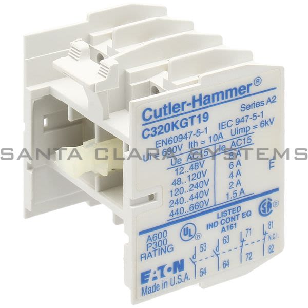 Cutler-Hammer C320KGT19 Auxiliary Contact Product Image